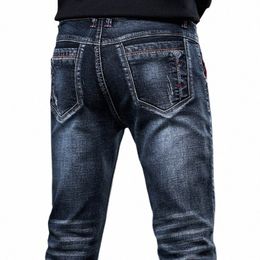 jeans Men's Denim Stretch Slim Casual Trendy Pants Small Feet Fi Work Daily Lg New Brand Male O3ez#