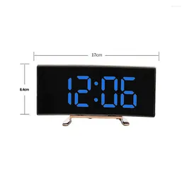 Table Clocks Sleek Led Display Alarm Clock Screen Digital For Bedroom Decor Adjustable Brightness With Curved