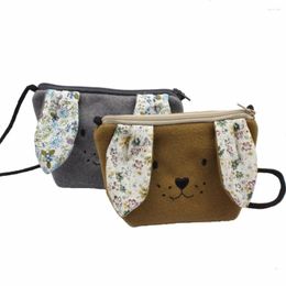 Shoulder Bags M467 2024 Children Messenger Bag Cashmere Wool Embroidery Cute Puppy Dog Floral Fabric Satchel Purse Gift Wholesale