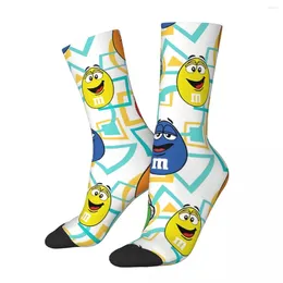 Men's Socks Funny MandM Retro Harajuku Merry Christmas Hip Hop Novelty Crew Crazy Sock Gift Pattern Printed