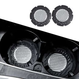 Upgrade Car Carbon Fibre Coasters Anti Slip Mat Multifunctional Personalit Car Interior Decoration Accessories Universal