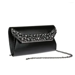 Evening Bags Black Women's PU Bag Bride Wedding Clutch Handbag Party Purse Makeup 915