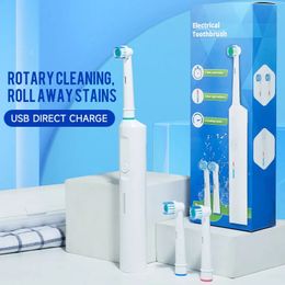 Electric Toothbrush Rotary Round Head Adult Soft Bristle Induction Automatic Mens And Womens Couples Set Compatible With Orab 240329