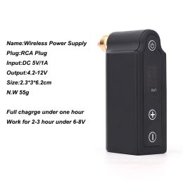 Machine Newest 1pc Wireless Tattoo Power Supply Mini Portable Power Power Supply Dc Rca Lcd Display Tattoo Power Pack Pen Rotary Hine