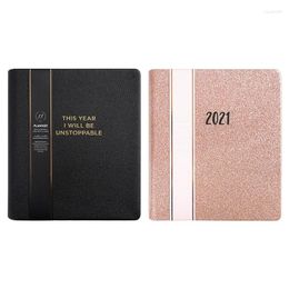 Agenda Planner Leather B5 English Thicken Notebook Journal Daily Weekly Schedule School Office Supplies