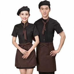 chinese Chef Uniform Chef Clothes Cook Tops Summer Work Wear for Waiter Clothing Cafe Restaurant Food Service Staff Clothes b4le#