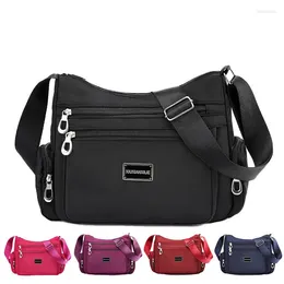 Shoulder Bags 2024 Women's Bag Waterproof And Wear-resistant Nylon Messenger Simple Solid Colour Middle-aged Mother's Handbag