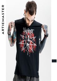 Skull Distressed Printed TShirt Mens Heavy Metal Music Band Rock Tank Top Vest Hip Hop Punk Swag Sleeveless Tee Shirts1405536