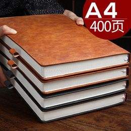 A4 Super Thick Notepad Students Notebook Retro Colours Creativity Stationery 400pages Pu cover School Supplies 240329