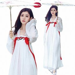 white Chinese Traditial Hanfu Costume Women Princ Dance Clothing for Girls Lady Tang Dynasty Outfit Chinese Ancient Clothes a6l1#