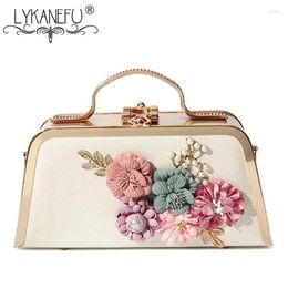 Evening Bags LYKANEFU Tote Women Floral Metal Frame Chain Day Clutches Small Shoulder Hand For Party Wedding Purse