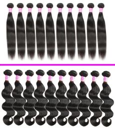 Brazilian Human Hair Body Wave Bundles 8A Unprocessed Peruvian Straight Virgin Human Hair Weave Extensions Whole Remy Human Ha94121588918