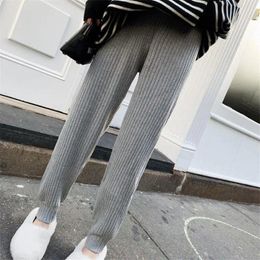 Women's Pants Autumn Winter Straight Knickerbockers Women Loose Trousers Comfortable Thick Warm Casual Knitted Sweater Z84