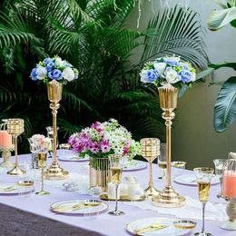 Candle Holders Metal Wedding Centrepieces Vase Trumpet Road Lead For Party Dinner Centrepiece Event Anniversary Ceremo