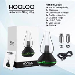 HOOLOO dry herb wax thick oil 3 in 1 E Bong Dab Rig Bluetooth Hookah Bong Wax Concentrate Dry Grilled Burning Heating Equipment Settings Long Lasting Peak Device