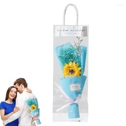 Decorative Flowers Flower Bouquet Gift Artificial Tabletop Centerpiece Scented Ornament Soapy For Entrance Living Room Bedroom