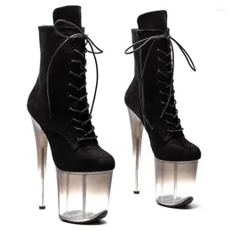 Dance Shoes 20CM/8inches Suede Upper Modern Sexy Nightclub Pole High Heel Platform Women's Ankle Boots 625