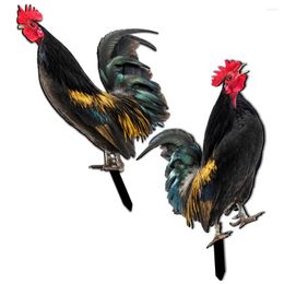 Garden Decorations 2Pcs Chicken Stake Acrylic Rooster Yard Sign Decoration