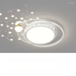 Ceiling Lights Golden Round Moon Led For Living Room Bedroom Children's Stars Lamp Home Decor Lighting Fixtures