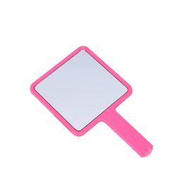 PS handheld plastic makeup mirror Beauty salon clinic handle mirror Portable mini square handheld mirror Colour paper box packing