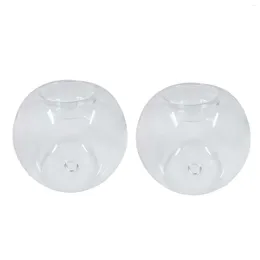 Candle Holders 2Pcs Clear Glass Tea Light Wedding Centerpieces Round Votive Holder For Home Decoration Accessories