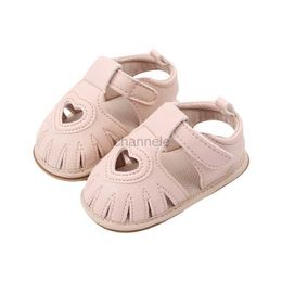Sandals Unisex-Child Newborn Flat Sandals Soft Sole Heart Cutout Princess Flats Walking Shoes for Toddler 240329