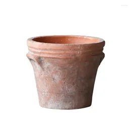 Vases Handmade Vintage Terracotta Color Flower Pot Stoare Succulent Garden Soil Culture European HighEnd Gardening Decoration Lucky