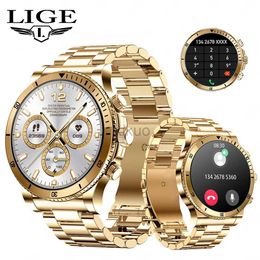 Wristwatches LIGE AI Voice Control Smart Watch Men Outdoor Sport Fitness Bracelet Bluetooth Call Heart Rate Blood Pressure Tracker Smartwatch 24329