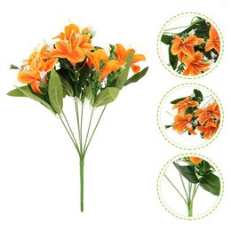 Decorative Flowers Artificial Lily Plant Decoration Flower Realistic Ornamental Plastic Fake