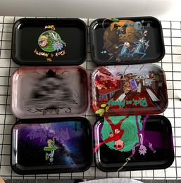 29x19CM Rolling Tray Metal Rolling Tray Cartoon Patterns Smoking Tray Roller Herb Roll Trays Smoking Accessories6457380