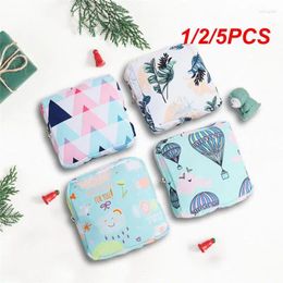 Storage Bags 1/2/5PCS Women Portable Sanitary Napkin Bag Cotton Travel Zipper Cosmetic Lipstick Earphone Tampon Makeup