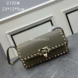 designers purse lady New Shoulder Velentino End Flip Designer Stud 2024 Bag Rivet High Lady Fashion Handbag Casual Calf Leather Bags Crossbody Vsling Underarm 4 FD25