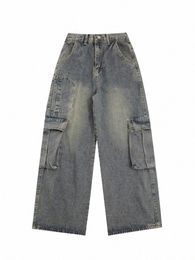 men Jeans Cargo Pants Trousers Oversized Y2k Hip Hop Streetwear Grunge Punk Vintage Wide Leg Denim Baggy Korean Popular Clothes g8zW#
