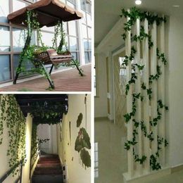 Decorative Flowers 2PCS Artificial Hanging Plant Sweet Potato Leaves Greenery Vine Leaf Garland Home Decor Garden Wall Party Decoration