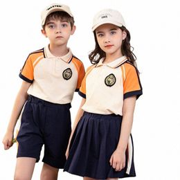 new style Kindergarten uniforms, summer sportswear, children's short sleeved class uniforms, teacher uniforms. D0Xi#