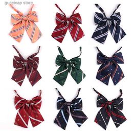 Bow Ties New Large Bowtie Oversize Bow tie For Women Uniform Collar Butterfly Ladies Bow knot Adult Stripe Bow Ties Cravats Girls Bowties Y240329