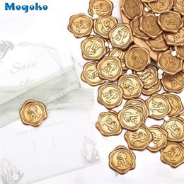 Gift Wrap Mogoko Gothic Letter Wax Seal Sticker Envelope Stickers Seals Self Adhesive For Wedding Party Birthday