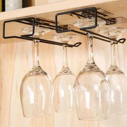 Kitchen Storage Wall-Mounted Wine Glass Rack Multi-function Hanging Family Cupboard Bar Decoration Goblet Storag