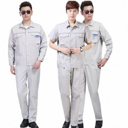 summer Work Coveralls Uniform Men Women Auto Car Repair Plus Size Cott Jacket Pants Workshop Mechanic Electric Work Clothing4x 39PY#