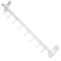 Kitchen Storage Double-pole Multi-functional Nail-free Wall-mounted Movable 8-row Hook Utensil Rack Hanger Utensils