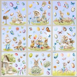 Window Stickers Easter Egg Chick Static Glass Door Decorative