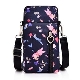 Mini Shoulder Bag High Quality Oxford Crossbody Bag Vertical Phone Bag Coin Wallet Waterproof Multi-color with Headphone Jack