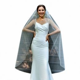 mmq M94 Sparkling Wedding Veil With Comb White/Off-White Soft Tulle Simple Glitter Bridal Veils Wedding Accory for Bride V9tU#