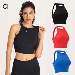 AL0LLU Yoga Soft Top Bra Tank Align Woen Sports Bras Mediu Sealess Delight High Neck Vest On-trend Longline Silhouette Sleek Back Lounge Designer Lingerie