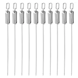 Tools 10 Skewers Outdoor Barbecue SkewersStainless Steel SticksBarbecue ToolsLamb Skewers430 Utensils