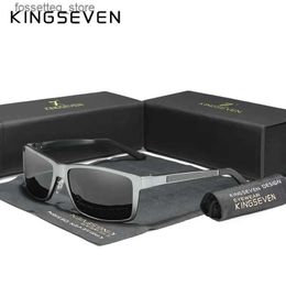 Sunglasses KINGSEVEN 2023 Mens Sunglasses Aluminum Magnesium Polarized Driving Mirror Eyewear For Men/Women UV400 Oculos Protection L240322