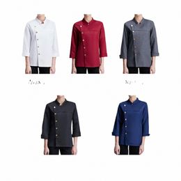 unisex Chef Coat Jacket Cooking Waiter Waitr Apparel Uniform Chef Clothing Catering Workwear for Restaurant Hotel y2de#