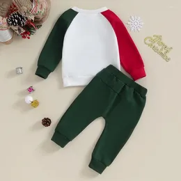 Clothing Sets Toddler Baby Girl Boy Fall Winter Clothes Long Sleeve Crewneck Sweatshirt Solid Pants Born Christmas Outfit