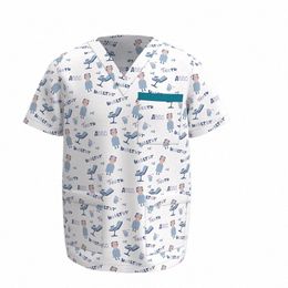 anno Hospital Staff Medical Nursing Uniforms Clothing Scrub Tops for Male Female Dental Clinic Supplies Nurse Uniforms Shirt 971i#