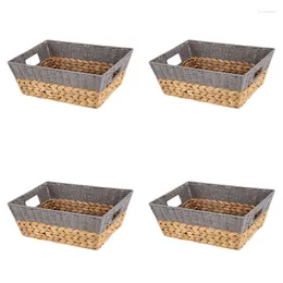 Laundry Bags Water Hyacinth Storage Baskets 4-Piece